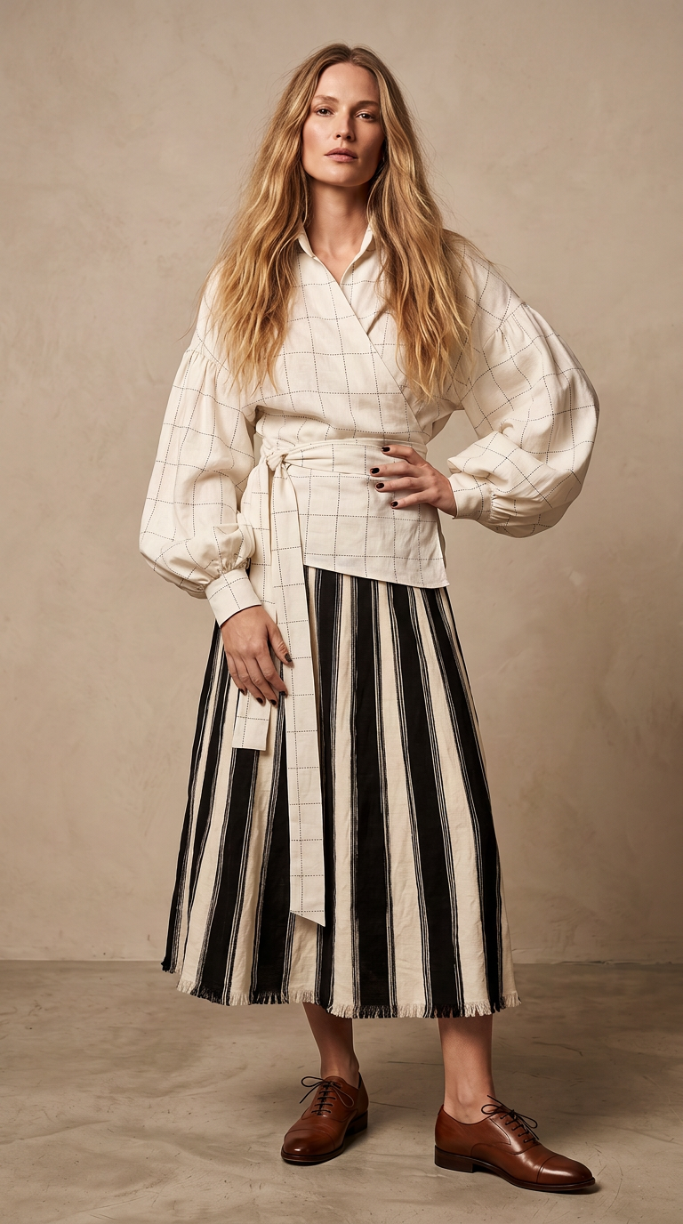 Mátra Striped Knit Skirt