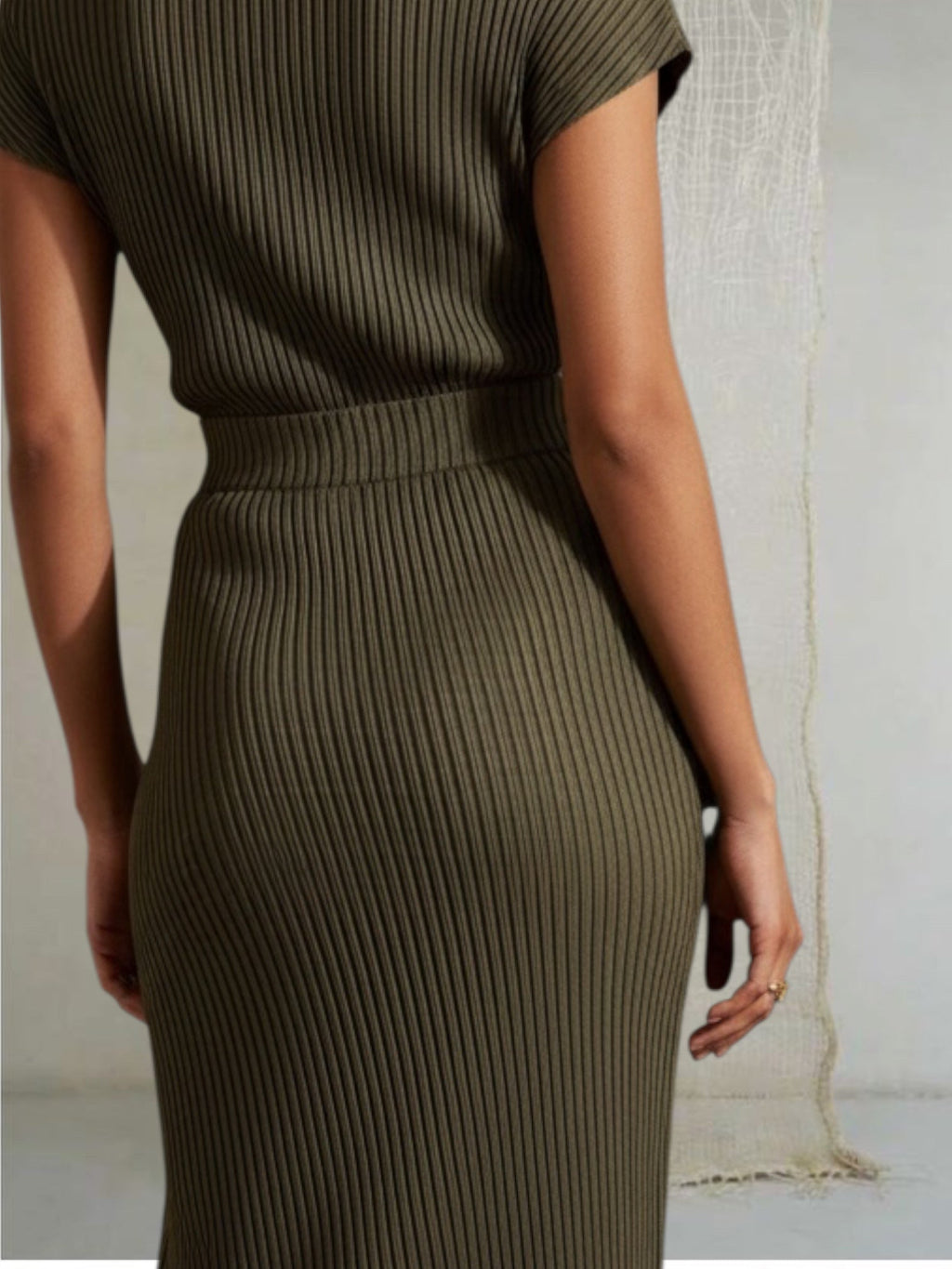 arjunda pleated olive skirt