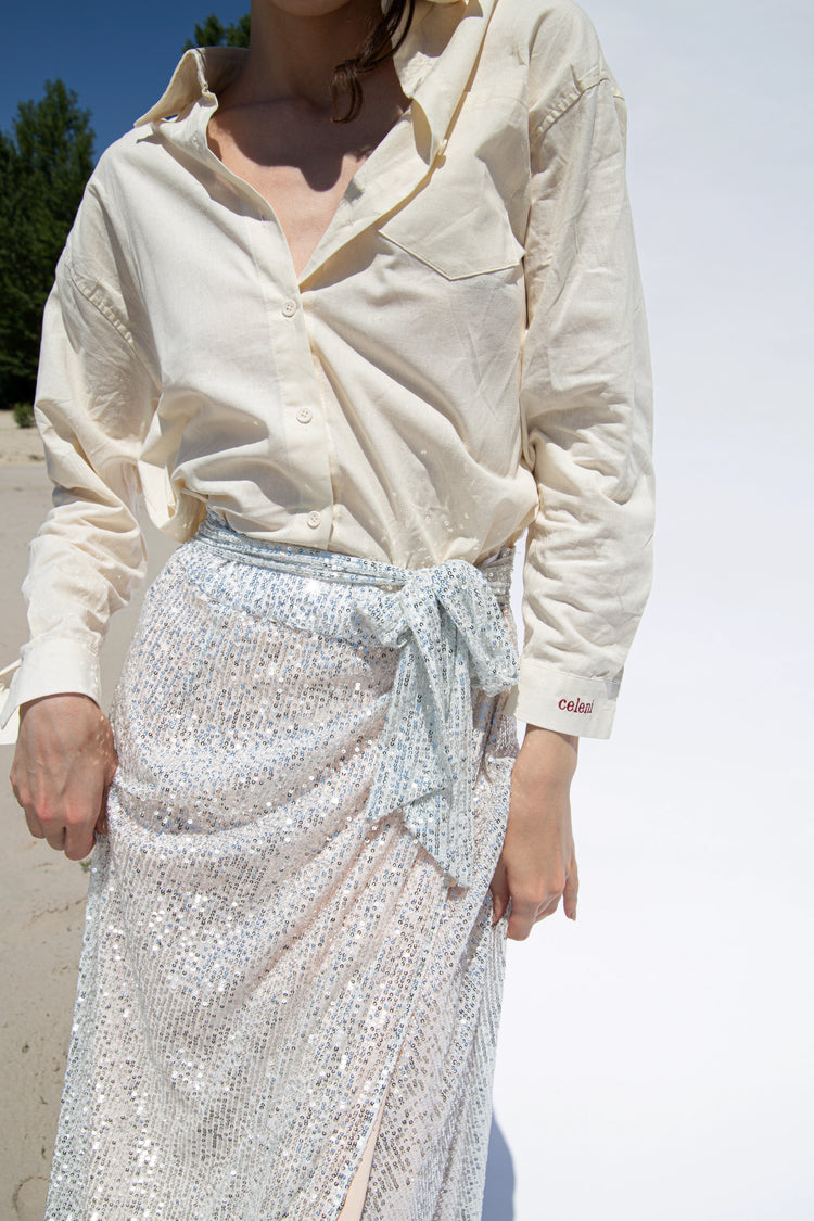 青磁彫刻雙獅子頭枕 Savigny Skirt – celeni