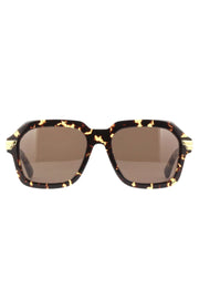 Bold Metal Detail Square Sunglasses by Bottega Veneta