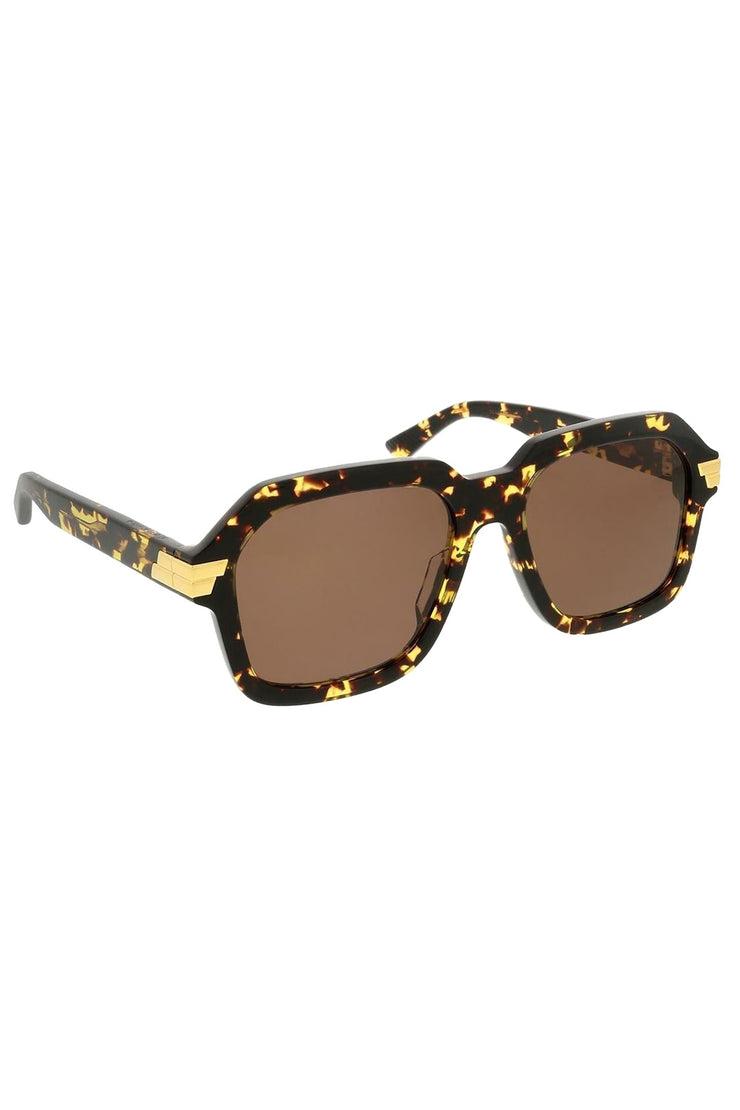 Bold Metal Detail Square Sunglasses by Bottega Veneta