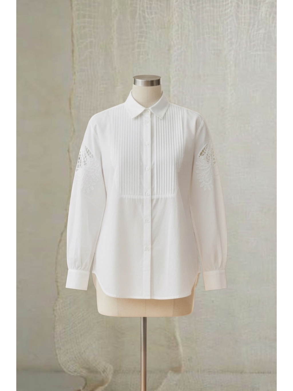 Japa blouse with lace shoulder